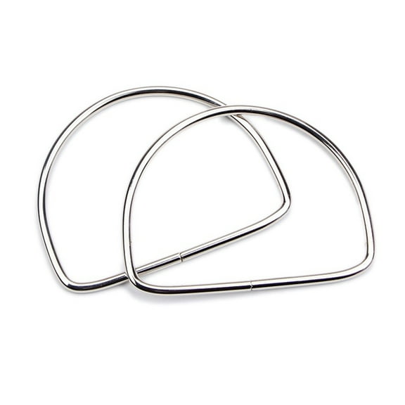 XmhyTop-A Silver Metal D Ring Handbag Handle 2 Pcs for Purse Making, DIY Craft & Bag Repair