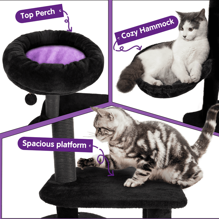 Bifanuo Gothic Cat Tree, Black Cat Tower for Indoor Cats