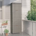 thumbnail image 1 of vidaXL Garden Storage Cabinet Grey 59x40x180 cm Poly Rattan, 1 of 5