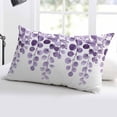 thumbnail image 5 of Purple Eucalyptus Leaves Throw Pillow Cover 20 x 36 Inch Decorative Pillow Cover Watercolor Floral Leaf Plants Lumbar Pillowcase Seasonal Rectangle Cushion Case for Couch Sofa Bed Living Room, 5 of 7