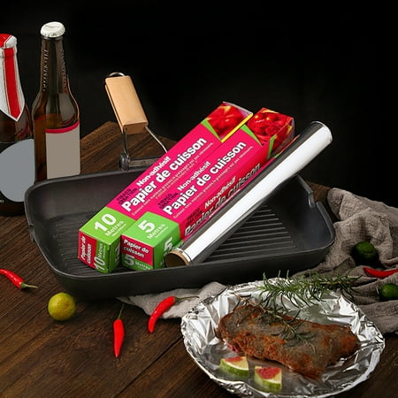 

Meizhencang 5/10m Baking Paper Anti-stick Double-sided Aluminium Foil Sawtooth Design Oven Oil Barbecue Pad for Kitchen