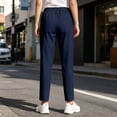 thumbnail image 5 of JULMCOMO Pants for Women Drawstring Elastic Waist Lightweight Joggers Running Athletic Workout Pants With Zipper Pockets Navy L, 5 of 5