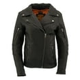 thumbnail image 4 of Milwaukee Leather MLL2581 Women's Black 'Classic' Leather Lightweight Long Length Vented Jacket Medium, 4 of 10