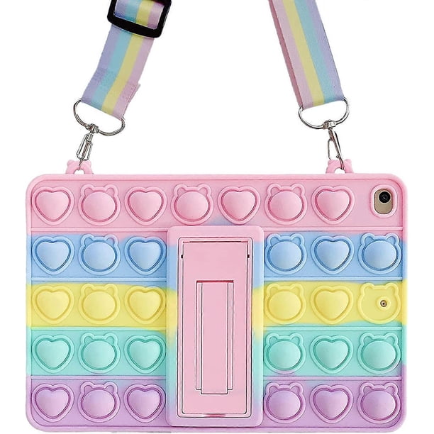 Estuche para iPad Mini 1 2 3 - Estuche Bubble Fidget Sensory iPad Estuche de 7.9 pulgadas para niños Elegante estuche suave de arcoíris a prueba de golpes y estrés Protección de cuerpo completo