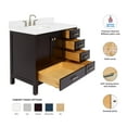 thumbnail image 3 of Ariel Cambridge 42 Inch Single Left Offset Oval Sink Bathroom Vanity With Carrara White Quartz Countertop 1.5 Edge In Espresso, 3 of 10