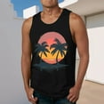 thumbnail image 2 of Cmfcve Men's Graphic Tank Top Crew Neck Sleeveless Beach Tees Printed Elastic Muscle Tank Top, 2 of 5