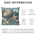 thumbnail image 5 of Ullo0ord Cotton Linen Throw Pillow Case Cushion Cover Home Office Decorative (Shell Starfish) 22x22in, 5 of 5