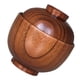 thumbnail image 4 of Tazón de madera con tapa de madera de madera Servir tazón sopa de sopa ensaladera tazón de arroz, 4 of 7
