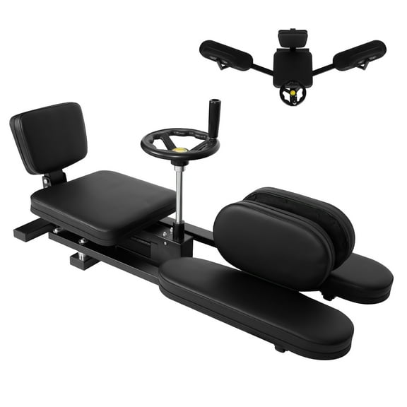 Leg Stretcher with 62.2" Length & 6" PU Cushion, 330 LBS Black Leg Stretching Split Machine with Steel Frame & 0~240° Range, Flexibility Stretching Machine with 360° Casters, for Fitness Center, Gym