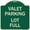 Green, variant on SignMission A-DES-BG-1818-22764 18 x 18 in. Designer Series Sign - Valet Parking Lot Full, Black & Gold