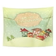 thumbnail image 1 of UFAEZU Vintage Christmas Snow and Small Houses in Retro Winter Holiday Cartoon Wall Art Hanging Tapestry Home Decor for Living Room Bedroom Dorm 51x60 inch, 1 of 1