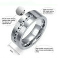 thumbnail image 3 of 8 MM Men's Titanium ring wedding band with 9 large Channel Set Cubic Zirconia CZ, 3 of 11