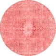 thumbnail image 1 of Ahgly Company Machine Washable Indoor Round Abstract Red Modern Area Rugs, 8' Round, 1 of 4