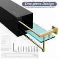 thumbnail image 6 of Bathroom Glass Shelf with Full-coverage Railing, Floating Tempered Glass Bathroom Wall Shelf Rectangle 24 Inch Over The Toilet Storage Cabinet, Towels, Gaming Floating Shelves, Bathroom Accessories, 6 of 7