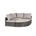thumbnail image 5 of Modern 8 Pcs Rattan Sectional L- Shaped Patio Furniture Set (2 Corner Sofa, 2 Armless Single Sofa, 1 Scalloped Corner Sofa, 1 Scalloped Ottoman, 1 Ottoman, 1 Coffer Table), 3 Available Color Cushion, 5 of 12