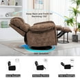 thumbnail image 4 of Manual Rocker Recliner with Massage and Heat, 360° Swivel Rocker Recliner Chair for Living Room, 22.8in Oversized Rocking Recliners for Adults with Cup Holder, Side Pocket, Brown, 4 of 10