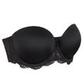 thumbnail image 6 of Exerin Women's Multiway Strapless Lace Bra Full Figure Underwire Contour Beauty Back Plus Size Bra(Black,38G), 6 of 6