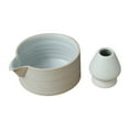 thumbnail image 2 of HLONK 2 Pieces Matcha Bowl Matcha Ceremony Set  Matcha Ceremony Accessory  Japanese Ceramic Matcha Bowl for Japanese Matcha Preparation Beginner Plain white, 2 of 7