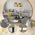thumbnail image 6 of 79" Convertible Sectional Sofa Set, Small L Shaped 3-Seat Couch with Reversible Chaise and Accent Chair, Modern Linen Sofas Couches for Living Room, LightGrey, 6 of 7