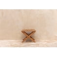 thumbnail image 2 of Canggu X Base Stool Handwoven Water Hyacinth Mahogany Frame Indoor Accent Seating Natural, 2 of 5