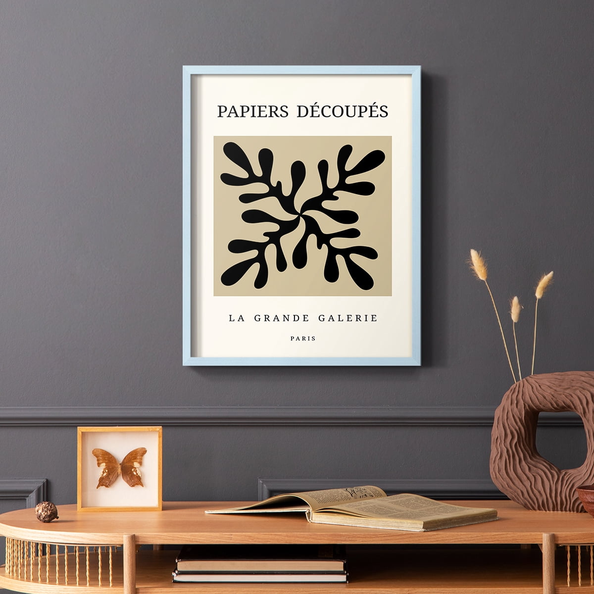 Matisse CCCXCIX in Blue Solid Wood 22 x 28 Framed Print