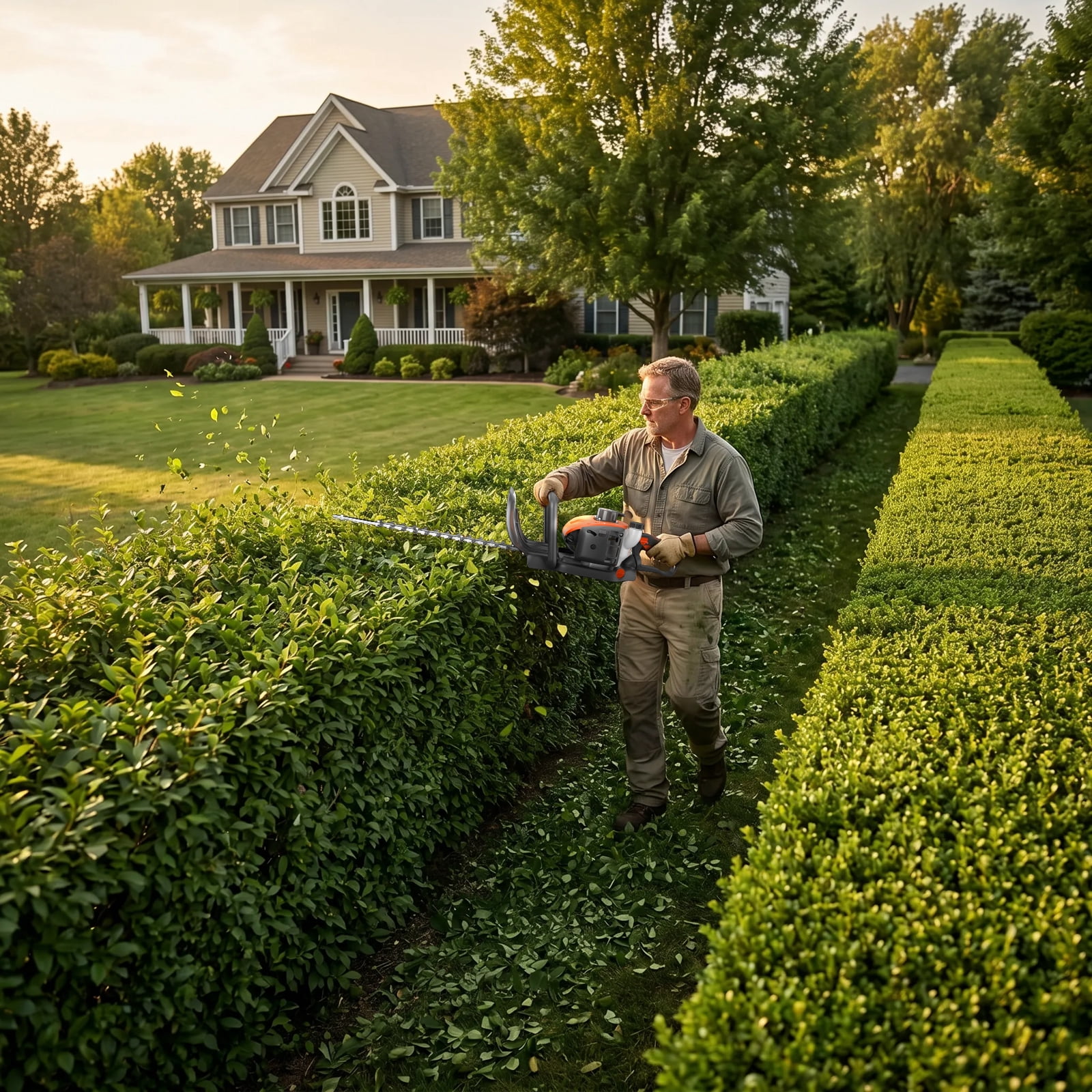 24-Inch 26cc 2 Cycle Gas Hedge Trimmer, Dual Sided Blade,Lightweight Ideal for Trimming Shrubs and Bushes