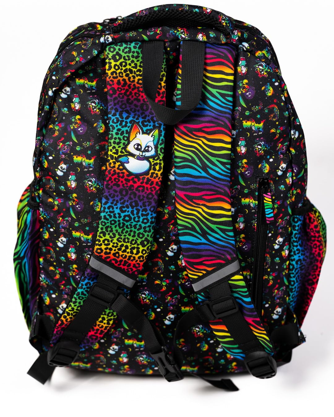 A for Adley Backpacks Featuring Adley Logos Great Backpack For School or Just Carrying Around Your Important Kid Things (Black Neon Rainbow)