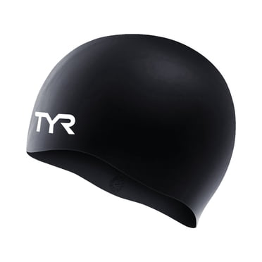 TYR Silicone Swim Cap for Men and Women – Wrinkle-Free, Durable & Tear Resistant, Low Drag Training & Competition Cap, Black