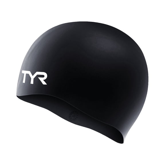 TYR Silicone Swim Cap for Men and Women – Wrinkle-Free, Durable & Tear Resistant, Low Drag Training & Competition Cap, Black