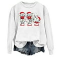 thumbnail image 1 of WEAIXIMIUNG Sweatshirts Courts pour Femmes Plus Femmes Décontracté Col Rond Noël Verre Neige Chapeau de Noël Imprimé Hoodie, 1 of 3
