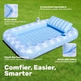 thumbnail image 5 of SLOOSH Inflatable Tanning Pool Lounger Float, 70" x 46" Large Suntan Sun Tan Tub for Adults, Tanning Chair, Bed Blow up, Raft Lounge Floatie Blue Checker, 5 of 11