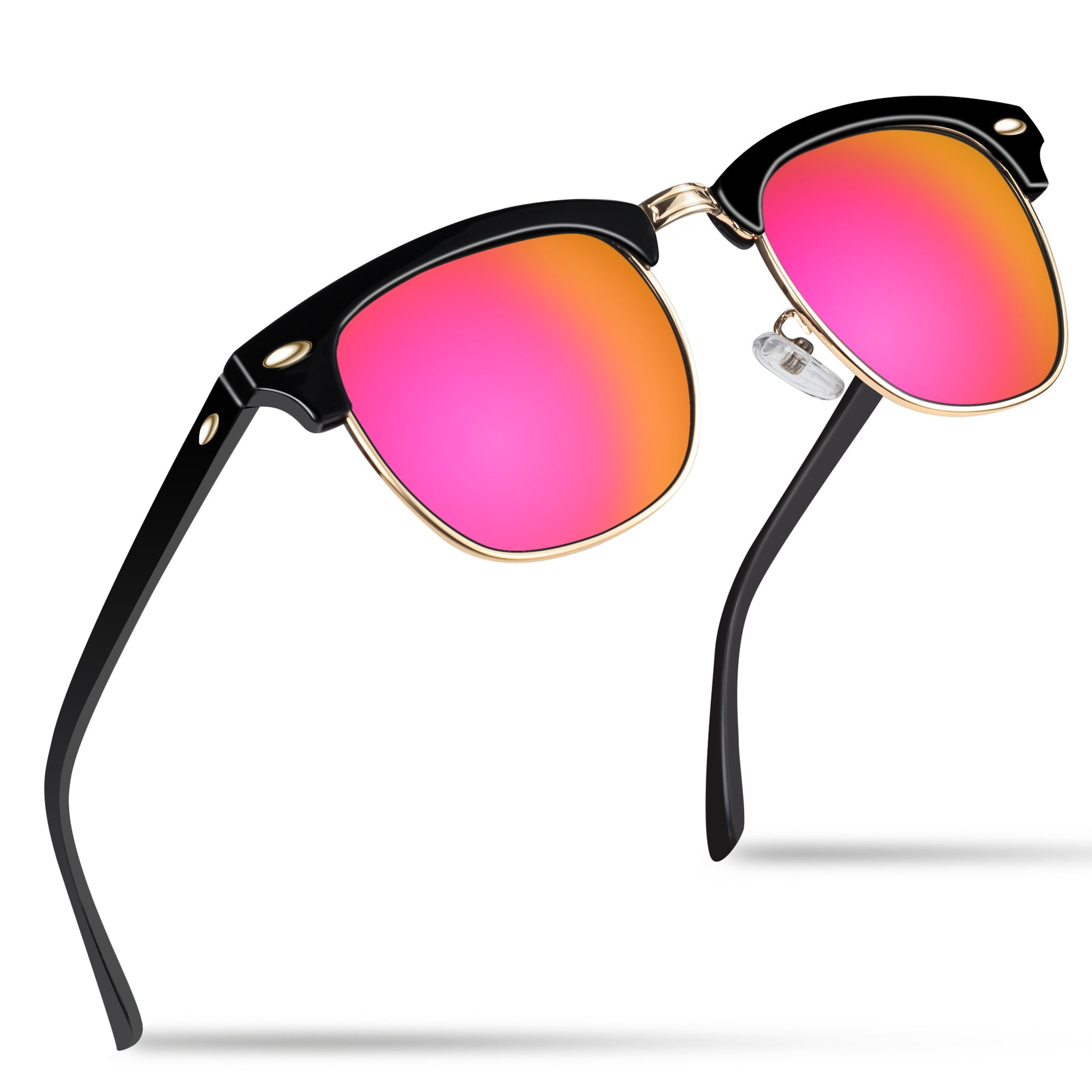 Classical Design UV400 Protection Semi-Frame Metal Rivets Bloomoak Polarized Sunglasses for Men Women 