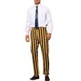 thumbnail image 2 of INSPIRE CHIC Striped Dress Pants for Men's Big & Tall Flat Front Business Trousers 36 Yellow Black, 2 of 4