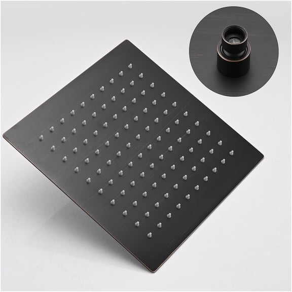 JERFIT Oil Rubbed Bronze Shower System Combo, Wall Mounted Rainfall Shower Set with 10 Inch Rain Shower Head and Handheld Sprayer, Brushed Brass Finish