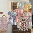 thumbnail image 3 of Ropa coreana de verano para niños, vestido para niñas de 2 a 7 años 2025, vestidos de manga corta con estampado de nueva flor para niños, traje para niñas, 3 of 6