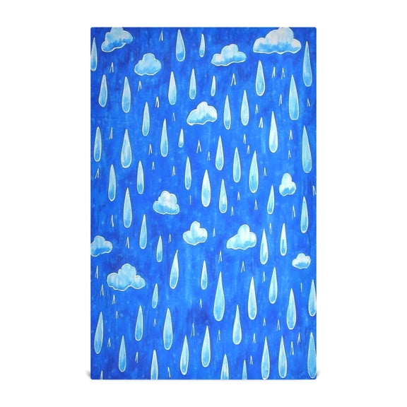 Blue Sky and Rain Kitchen Towels Dishcloth Decorative Waffle Towels Multi Use Tea Towel Dish Cloths 28x18in