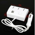 thumbnail image 2 of Car USB port charger, white 3-channel cigarette lighter socket distributor, power adapter-, 2 of 4