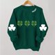 thumbnail image 3 of Camiseta de Manga Larga de la Mujer de Manga Larga con Cuello de Tripulación Impresa Del Día de San Patricio para el Otoño de Invierno, 3 of 4