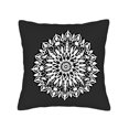thumbnail image 4 of Set of 2 18x18in Throw Pillow Covers with Elegant Black Background and Intricate White Mandala Design for Couch Bed or Car, 4 of 8