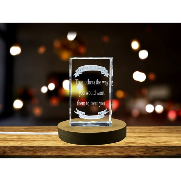 The Golden Rule | 3D Engraved Crystal Inspiration | Clear - AB Crystal Collection