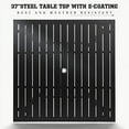 SUNCROWN 37" Black Patio Outdoor Dining Table Metal Steel Slat Square
