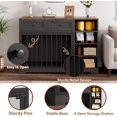 thumbnail image 2 of Senfot 47" Dog Crate TV Stand Wooden Dog Kennel Furniture with 2 Drawers 4 Shelves Indoor Dog Cage with Storage for Large Dogs Black, 2 of 7