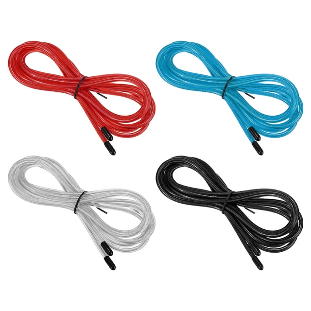 Cable de reemplazo para cuerda de saltar Uxcell de 10 pies, 4.5 mm, paquete de 4 cuerdas de salto profesionales multicolores