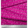 thumbnail image 2 of Soimoi Pink Japan Crepe Satin Fabric Notes Musical Instrument Print Fabric by the Yard 42 Inch Wide, 2 of 3
