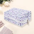 thumbnail image 3 of 1 Pc Bolsa de Cosméticos Octagonal Floral para Mujeres para Vacaciones y Viajes de Negocios de Poliéster Morado, 3 of 3