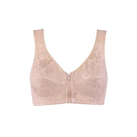 

Women Sexy Front Zipper Breathable Wire Free Bra