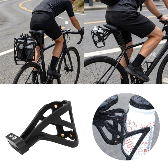 Bike Saddle Bottle Cage Adapter Quick Release Water Bottle Holder Bracket For Road Bike Mtb Cycling Hydration Accessory(Black-12Cmx8.5Cm)