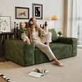 thumbnail image 5 of NeoKo Corduroy 2-Seater Loveseat | 63" Deep Seat Comfy Sofa | No Assembly Green Sofa, 5 of 8