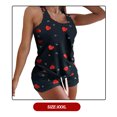 thumbnail image 2 of Qarigey Lady Chándal Kit Sin mangas Moda Sudadera Empalme diario Pantalones cortos con cordón suelto Inicio Yoga Viajes Playa conjuntos de ropa Negro/Corazón XXXL Qarigey AP011472-06, 2 of 6