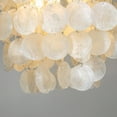 thumbnail image 7 of 3-Light Matt Black Indoor Coastal Decor Capiz Shell Flush Mount Chandelier, 7 of 7